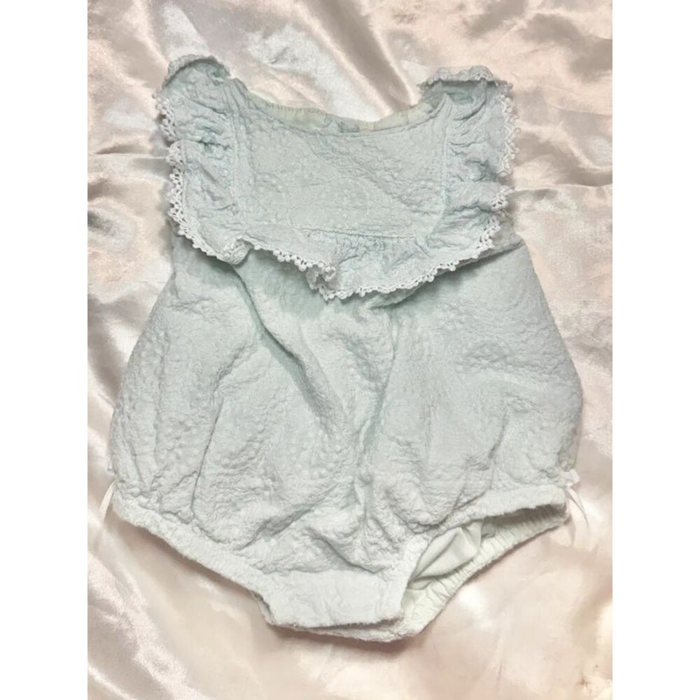 Baby Romper Light Blue Catherine Malandrino Size 3-6 M Girl
